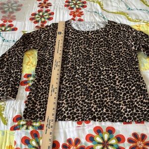 J Crew Leopard Print 100% Cotton Teddie Crewneck sweater.